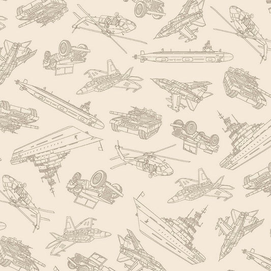 Military Convoy on Cream