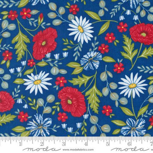 Red White Bloom - Midnight Blue Patriotic Floral