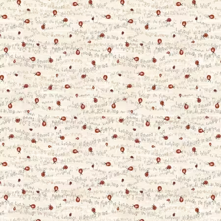 Love Bugs Cream Word Print