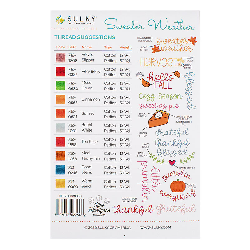 Sweater Weather - Stick ‘n Stitch Transfers