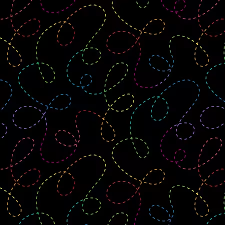 One Stitch Two Stitch - Stitched Curlicues Black