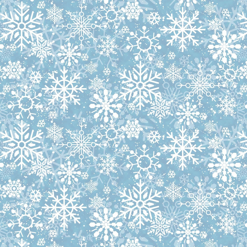 Welcome Winter Blue Snowflakes