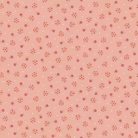 Love Bugs Pink Small Flowers & Bug Dots