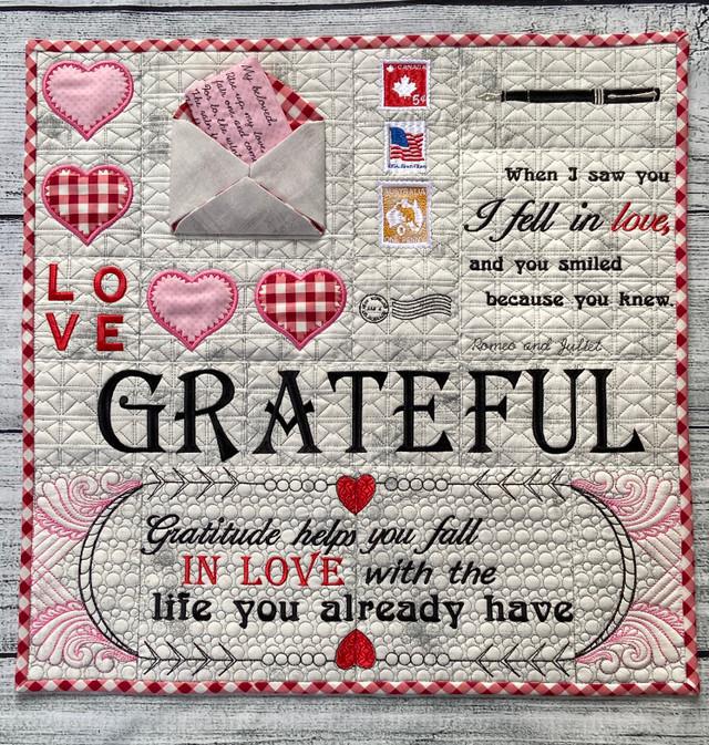 Love Letters Quilt Section Machine Embroidery