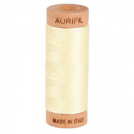 Aurifil Mako Cotton Thread Solid 80wt 300yds Light Lemon