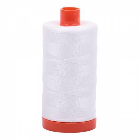 Aurifil Mako Cotton Thread Solid 50wt 1422yds Natural White