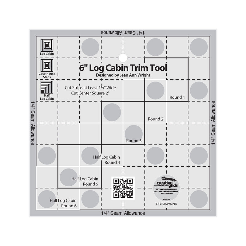 Creative Grids 6" Log Cabin Trim Tool Ruler